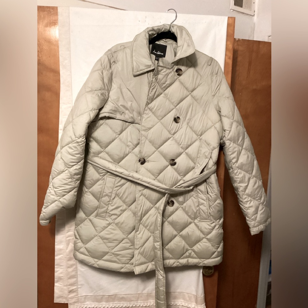 Sam Edelman Water repellent double breasted Puffer coat with belt SZ L NWT